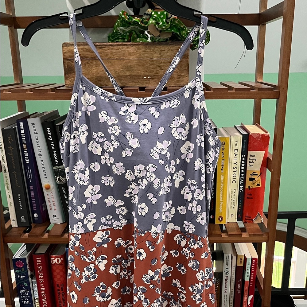 Pact Gray and White Floral Dress